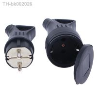 ○✟❀ New 1PC EU Rubber Waterproof Socket Plug Electrial Grounded European Connector With Cover IP54 For DIY Power Cable Cord 16A 250V