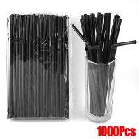 Good 1500Pcs Black Plastic Straws Drinking Disposable Rietjes 21cm Long Flexible Cocktail Straw For Kitchen Beverage Accessories