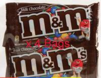 M&amp;M Milk Chocolate 37 grams x 4 Bags/เอ็มแอนด์เอ็ม ช็อกโกแลตนม 37 กรัม x 4 ถุง