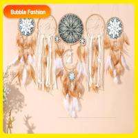 BUBBLE FASHION 5Pcs ขนนกสีขาว แฮนด์เมด Boho Dream catchers อูฐอูฐ ดวงจันทร์และดวงอาทิตย์ ที่แขวนผนัง Dream Catcher แฟชั่นสำหรับผู้หญิง แบบดั้งเดิมดั้งเดิม CAMEL Braid Dream catchers Decor ห้องนอนสำหรับเด็ก