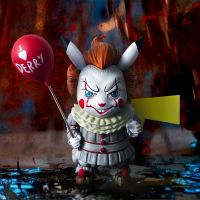 Pokemon Anime Figure Pikachu Cos Stephen Kings It Joker Spoofing Garage Kit Model Collection Decorative Toy Doll Halloween Gift