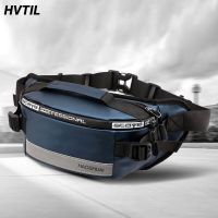 HVTIL Men Fanny Pack Fashion Daily Street Chest Bag High Quality Reflector Strip Nylon Cashier Waist Bag Run Zipper Waterproof Running Belt