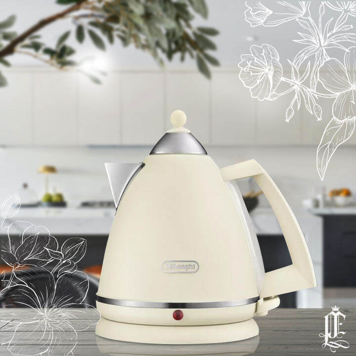 De'Longhi Argento Flora Electric Kettle Cream Lazada PH