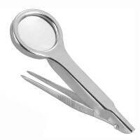 Hot Sale [Wholesale 2 Sets] Multifunctional 10X Magnifier Stainless Steel Magnifying Glass With Tweezer