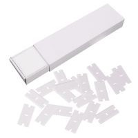 FOSHIO 100PCS/Pack Double Edge Plastic Razor Blades Car Window Glass Household Ceramic Cleaing Tool Glue Stains Snow Ice Scraper