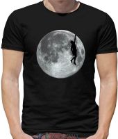 เสื้อยืดปีนโขดหินผู้ชาย Ing Moon เสื้อยืดปีนภูเขาปีนโขดหินอวกาศสำหรับนักปีนเขาเสื้อยืดฮาราจูกุ