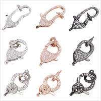 แฟชั่น Micro Pave Clasps Pave Lobster Claw จี้ Clasps Pave ทองเหลืองแผ่น Clasp เครื่องประดับอุปกรณ์เสริมจำนวนมากขายส่งจำนวนมาก