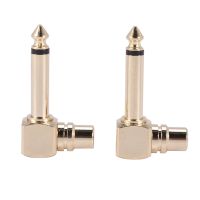 8-PACK RCA Female Jack to 1/4 Inch Mono Male Plug Right Angle Audio Adapter,Gold