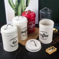TEXRustic Farmhouse Airtight Kitchen Canister with Lid Metal Sugar Coffee Tea Storage Jar Caddy Container Food Organizer Jars