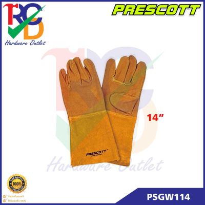 PRESCOTT ถุงมือเชื่อม ขนาด 14 นิ้ว(350mm.) เกรด AB รุ่น PGSW114