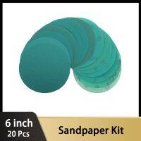 6 Inch Polyester Film Sandpaper Kit Assortment 80 - 2000 Grit Heavy-Duty Hook Loop Velcro-Backed Film Discs Sanding Paper