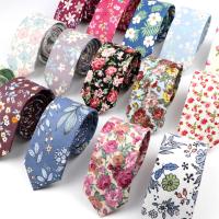 New Floral Tie For Men Women Narrow Casual Cotton Slim Necktie Print Flower Elegant Male Gravata For Wedding Party Accessories Hair Accessories