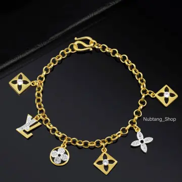 Bracelet Louis Vuitton, Idylle, breloques, gold yellow, white gold,  pearls.