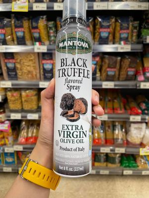 น้ำมันมะกอก ผ่านกรรมวิธี แบบฉีด ตรา แมนโตวา 227 Ml. Extra Virgin Olive Oil Black Truffle Flavoured Spray ( Mantova Brand ) เอ็กซ์ตร้า เวอร์จิ้น โอลีฟ ออยล์ แบล็ค ทรัฟเฟิล เฟลเวอร์ สเปรย์