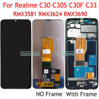 ต้นฉบับสีดำ6.5 "สำหรับ OPPO Realme C30 C30S C30F C33 RMX3581 RMX3690ชิ้นส่วนจอสัมผัสแอลซีดีของเครื่องแปลงดิจิทัลพร้อมกรอบ