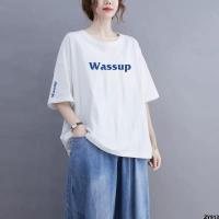 แบรนด์ยอดนิยม T เสื้อฤดูร้อนเสื้อแขนสั้น wassup ชายและหญิงผ้าฝ้ายแท้อินเทรนด์เรียบง่ายแมทช์ง่ายชุดคู่รักลำลองพิมพ์ลาย