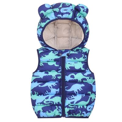 （Good baby store） Children Down Cotton Vest Autumn Winter Coat New Fashion Cartoon Thicken Warm Waistcoat Kids Baby Boys Girls Hooded Jackets Vest