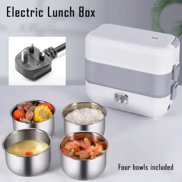 Electric Lunch Box Portable Food Warmer Mini Rice Cooker Food Heater(Double  Layer)