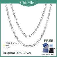 ChicSilver Solid 925เงินสเตอร์ลิงสร้อยโซ่คิวบาสร้อยคอสำหรับสตรีและบุรุษ