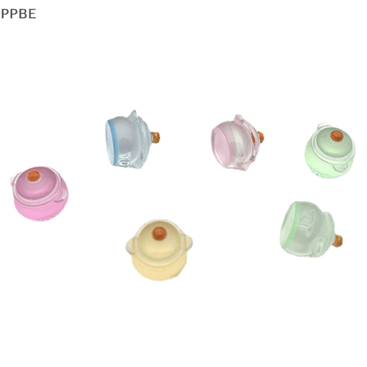 ppbe-2pcs-luminous-mini-resin-milk-pot-รถแดชบอร์ดของเล่นรถเครื่องประดับสี