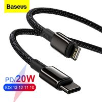 Baseus PD 20W สายสำหรับข้อมูล iPhone 11 Pro Max XS SE Type C ชาร์จเร็ว Macbook iPad Mini Air สายไฟขนาด1ม./2ม.