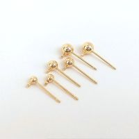 10PCS 14K gold Color plated ball beads post earrings hook earring findings handmade earrings accessories material diy craft DIY accessories and others