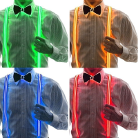 LED Neon Light ผู้ชายผู้หญิง Suspenders งานแต่งงาน Dance Party Decor DIY เครื่องแต่งกายเสื้อผ้า Glow เทศกาลอุปกรณ์เสริมใน Dark