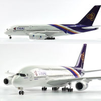 Thai Airways Airbus A380 Super Jumbo Airplane 49cm Model with LED Cockpit &amp; Cabin Lights