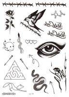 Sexy Face Tattoos Black Retro Face Sticker Neck Hand Back Cool Design Body Art Waterproof Temporary Tattoo Sticker for Men Women