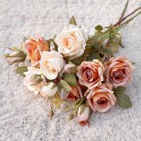 【cw】NEW Fall decoration Curled roses nch luxury fake flowers wedding home decor flores artificiales indie room decor ！