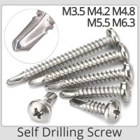 M3.5 M4.2 M4.8 M5.5 M6.3 Phillips Stainless Steel Self Drilling Screw Wood Thread Self Tapping Screw Pan Head Self-Tapping Bolt