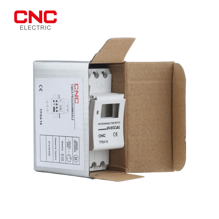 cnc-tp8a16-ac-220โวลต์16a20a30a-ราง-din-อิเล็กทรอนิกส์รายสัปดาห์7วันโปรแกรมดิจิตอลเวลาสวิทช์รีเลย์จับเวลาควบคุม