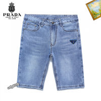 Prada Celana Pendek Denim ผู้ชาย,กางเกงขาสั้นฤดูร้อนแฟชั่นคุณภาพสูง2023กางเกงขาสั้นธุรกิจสบาย