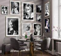 ☎▬ Madonna โปสเตอร์นักร้องเพลงที่มีชื่อเสียงสีดำสีขาว Photo Star นักแสดงหญิง Wall Art รูปภาพสำหรับตกแต่งห้องนั่งเล่น