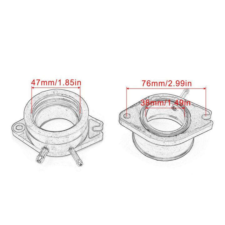 อะแดปเตอร์2-buah-รวม-asupan-karburator-sepeda-มอเตอร์สำหรับ-xv750-xv700-yamaha-1100-xv1100-xv-700-750-920-1000