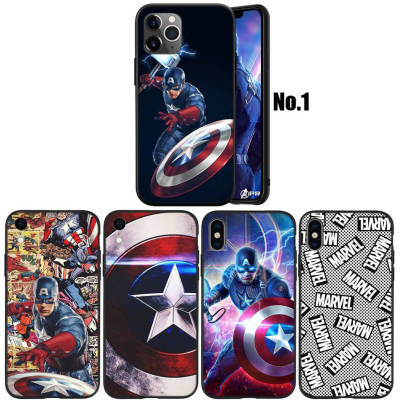WA11 Captain America Marvel อ่อนนุ่ม Fashion ซิลิโคน Trend Phone เคสโทรศัพท์ ปก หรับ iPhone 7 8 11 12 13 14 Pro XS Max SE X XR Plus SE