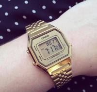 นาฬิกา Casio รุ่น LA680WGA-9D  เรือนทอง  mini retro ของแท้ 100% ประกันศูนย์ CMG 1 ปีเต็ม