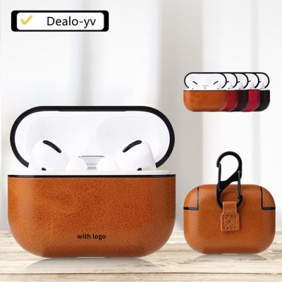 Apple Earpods Case Cover for Airpods Pro 3 2 Genuine Leather Light Luxury Drop Protection Airpods Case with Keychain Mont Cases Headphones Accessories