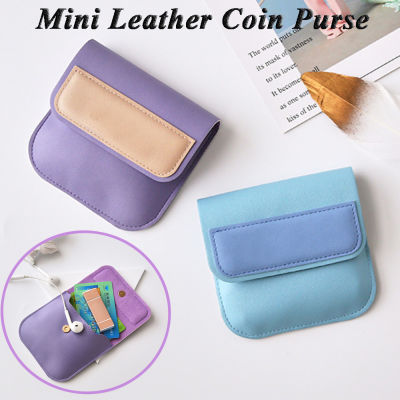QQMALL Gifts Mini Wallet Women Men Earbuds Earphone Holder Leather Coin Purse Lipstick Pouch Travel Card Holders Jewelry Organizer Macaron Color Girls Boys Key BagMulticolor