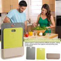 Space Saving Chopping Board Set With Storage Case Cutting Double Tool Use Kitchen To Clean Board Side Easy S1W6