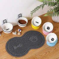 Cat Dog Wall Holder ปรับความสูงได้ Blue China Ceramics Feeding Bowls Anti Spill Holders Bowl For Cats Small Dogs