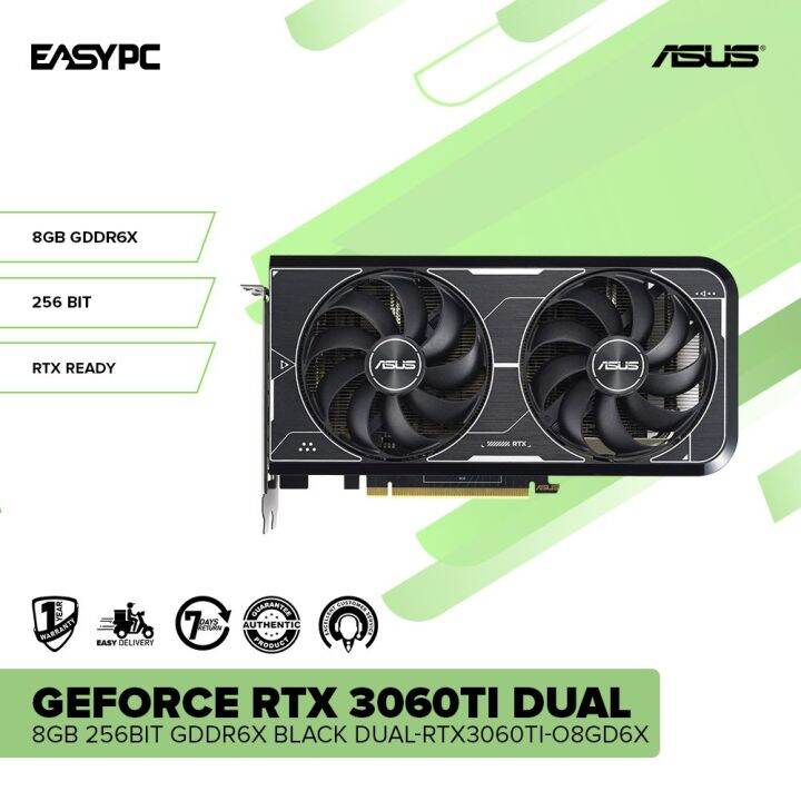 EasyPC | Asus Rtx 3060Ti OC V2 Edition ASUS DUAL-RTX3060TI-O8G-V2