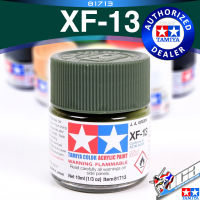 TAMIYA 81713 XF-13 XF13 FLAT JN J.N. GREEN MATT MATTE สีเขียวด้าน ACRYLIC PAINT MINI COLOR 10ML สีอะครีลิกสำหรับพลาสติก โมเดล VCA GUNDAM