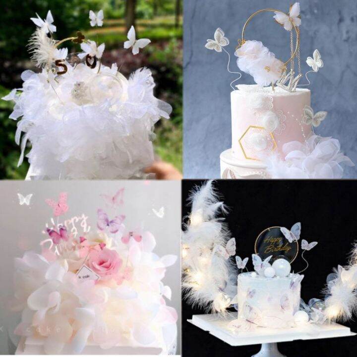 อุปกรณ์ตกแต่งเค้กลายผีเสื้อดอกไม้ผีเสื้อ-creative-butterfly-cake-topper-cake-decoration