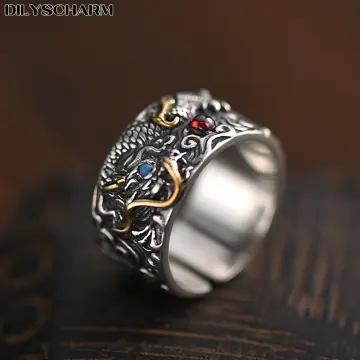 Dragon silver clearance ring price