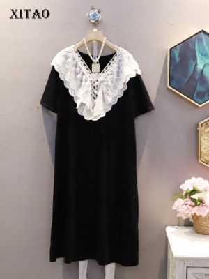 XITAO XITAO Ruffle Dress Fashion Lace Patchwork Women Casual Dress