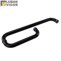 304 Stainless steel bathroom shower handle Black paint Hole distance  425mm x 225m Never fade strong sturdy bathroom hardware Door Hardware Locks