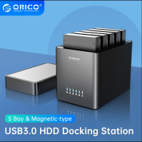 ORICO DS ซีรีส์5เบย์3.5นิ้ว USB กล่องใส่ฮาร์ดดิสก์แม่เหล็กชนิด SATA เป็น USB USB 3.0 HDD เคสที่มีพลังงาน12V6.5A