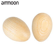 Wooden Maracas Egg Shakers Musical Percussion Instrument Eggs 2pcs Beige