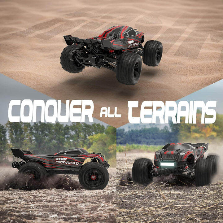 hosim-2845-brushless-60-kmh-4wd-high-speed-rc-monster-truck-1-16-scale-rc-car-all-terrain-off-road-waterproof-2-4ghz-hobby-grade-remote-control-vehicle-for-adults-children-black-red